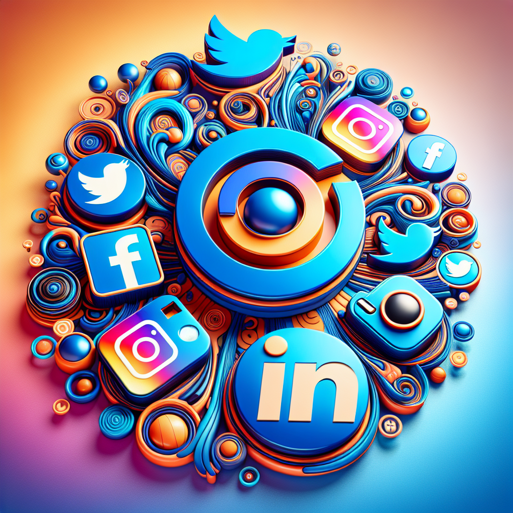 A graphic showing social media icons