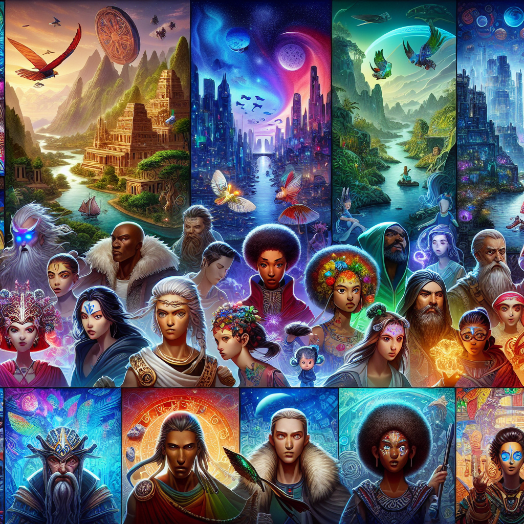 A captivating game interface with various themes and characters